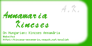 annamaria kincses business card
